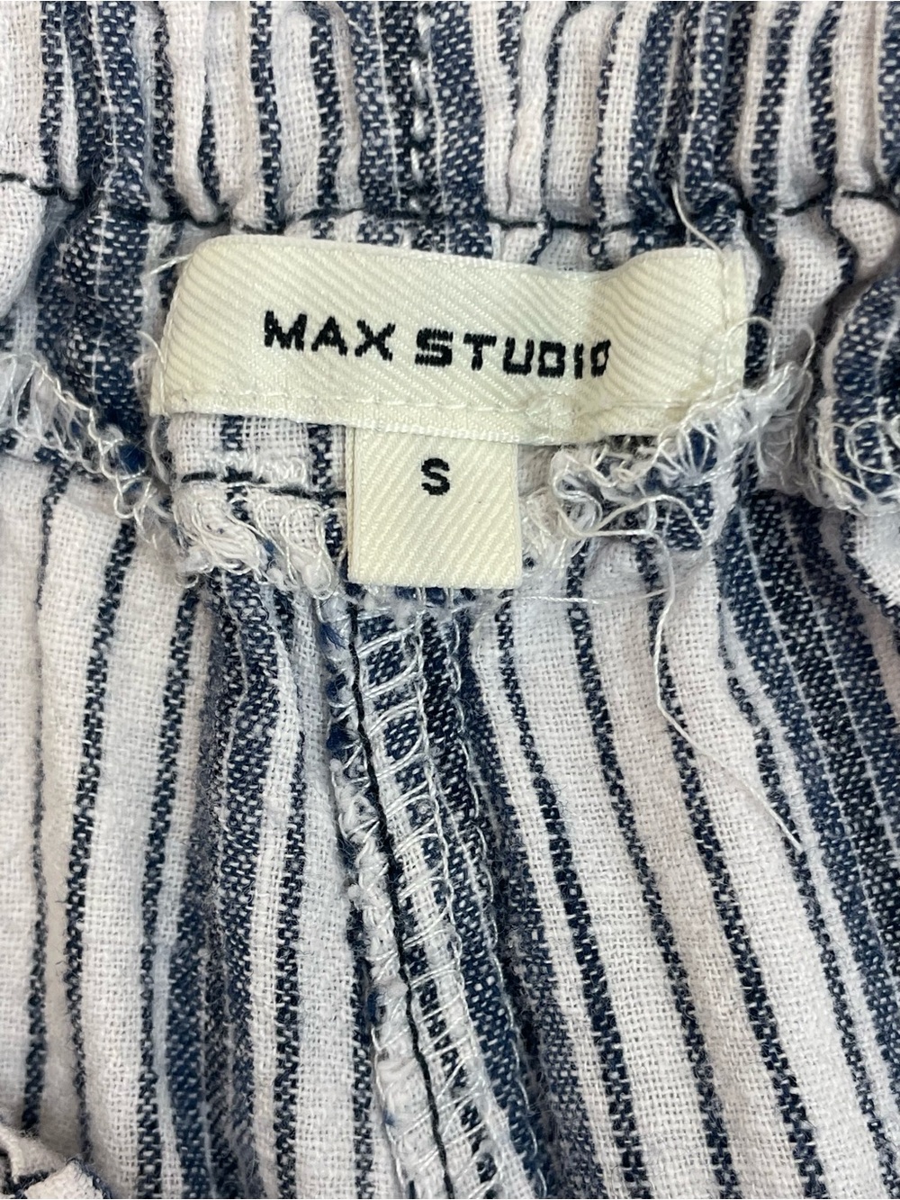 Max Studios Women’s Striped Shorts with Pockets - Blue & White- Size Small - Picture 4 of 8